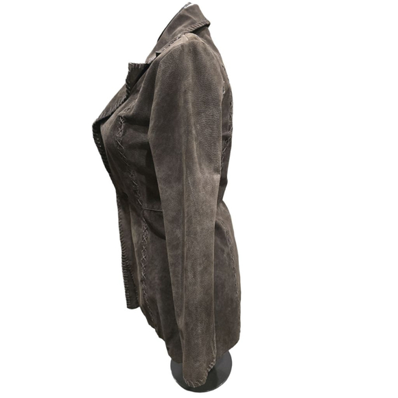 Women's B-B DAKOTA Brown Leather Jacket M - Picture 2 of 8